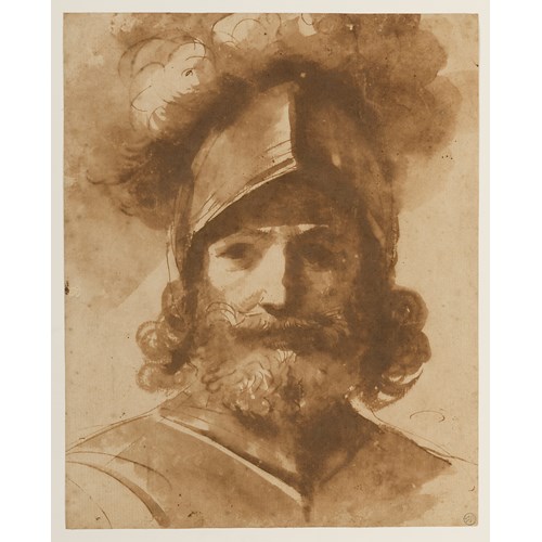 The Head of a Bearded Soldier in a Plumed Helmet
